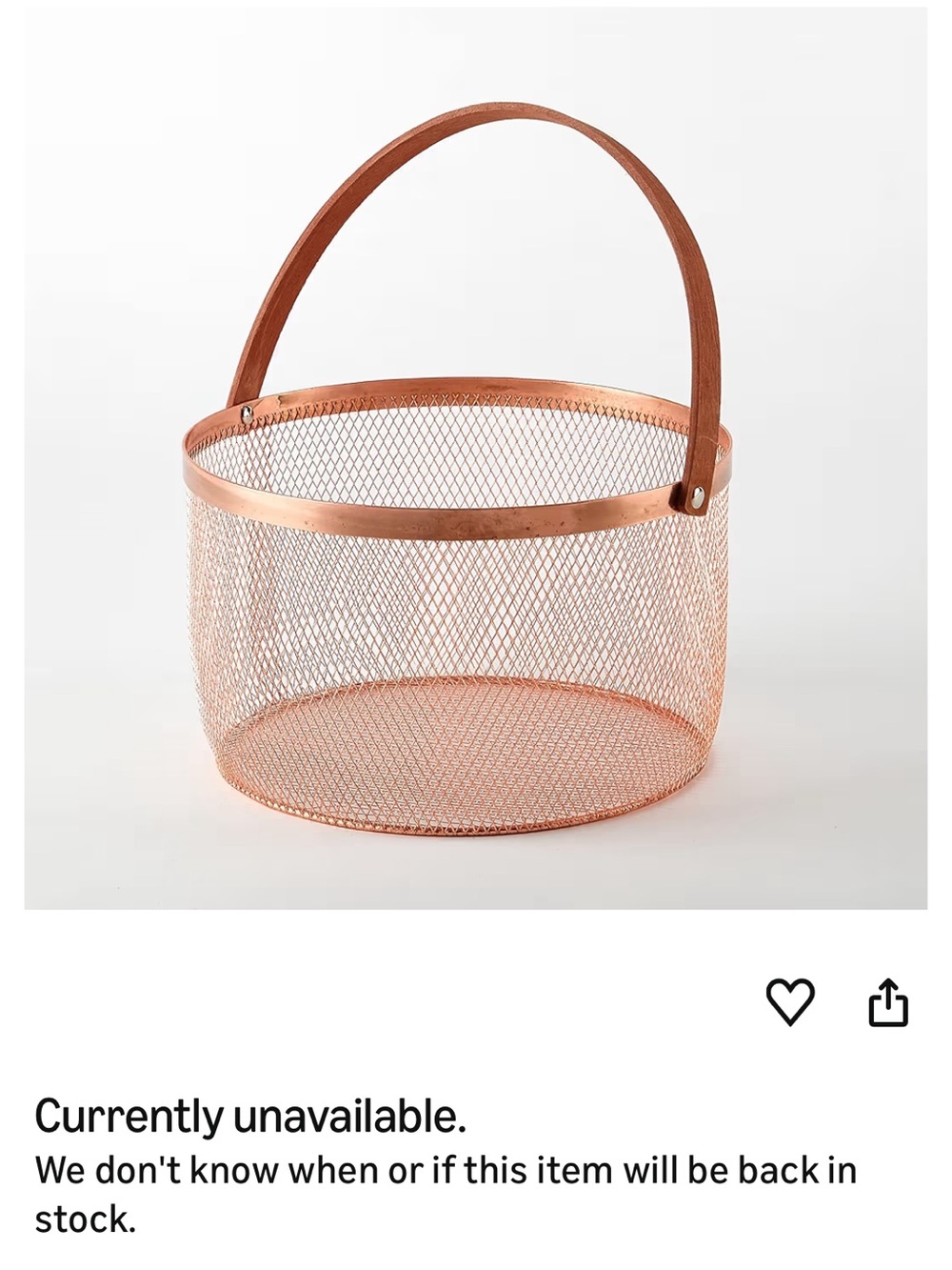 Rose Gold / Copper Mesh Round Storage Baskets - Set of 2
